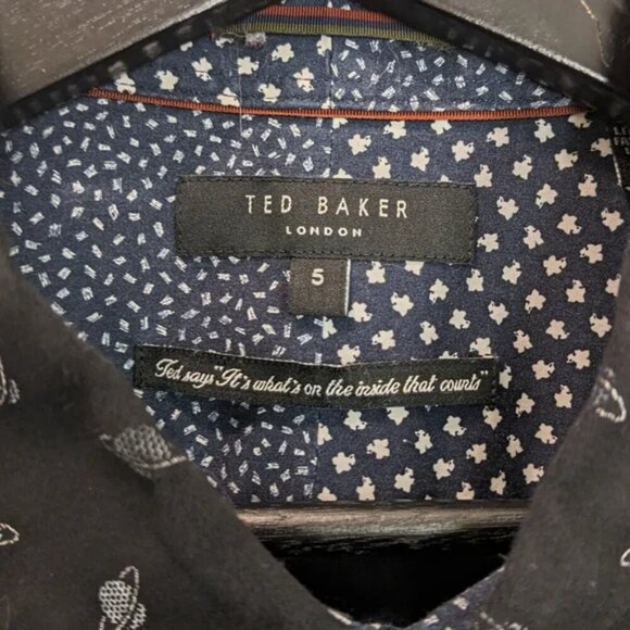 Ted Baker London | Men's Printed Planet Long Sleeve Shirt - Picture 4 of 8